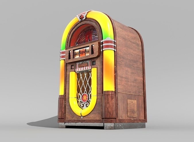 Wooden Jukebox Low-poly 3D model