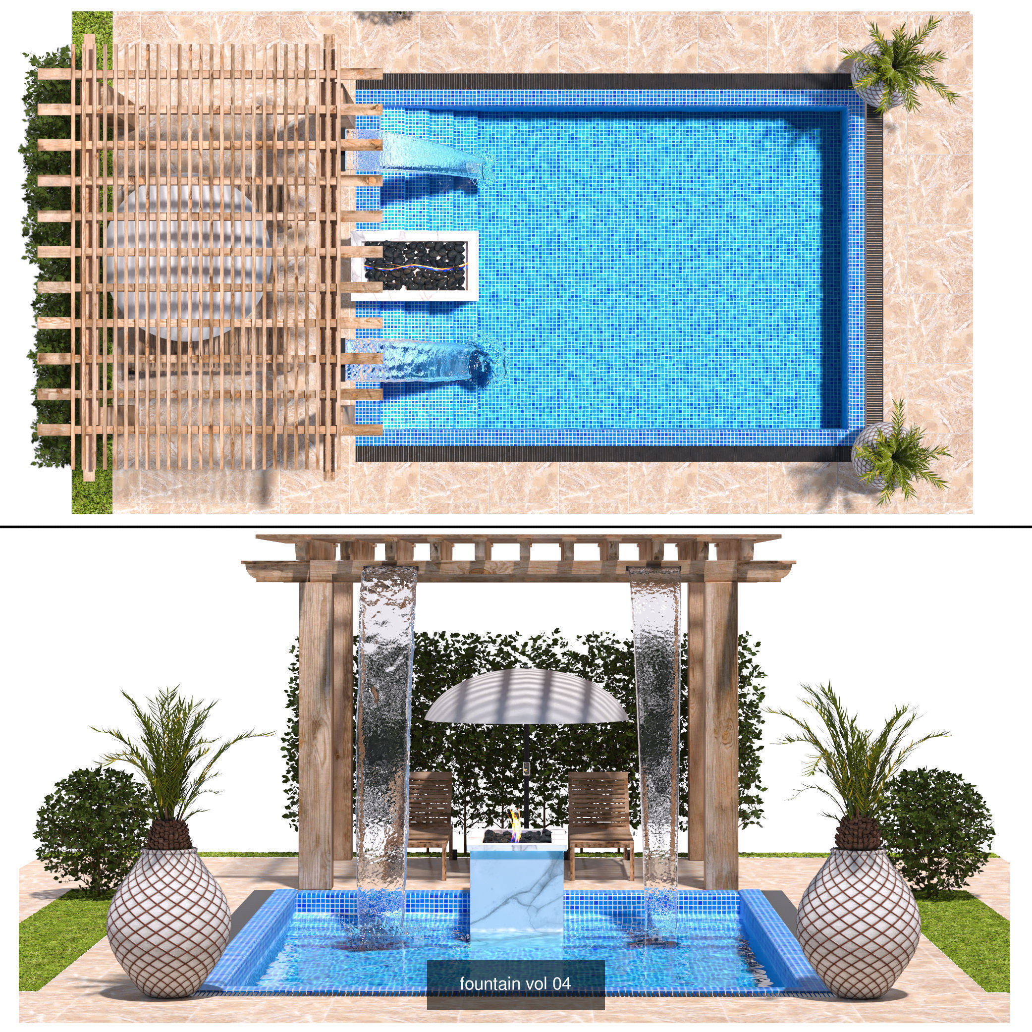 Collection of 9 waterfront models fountain _4