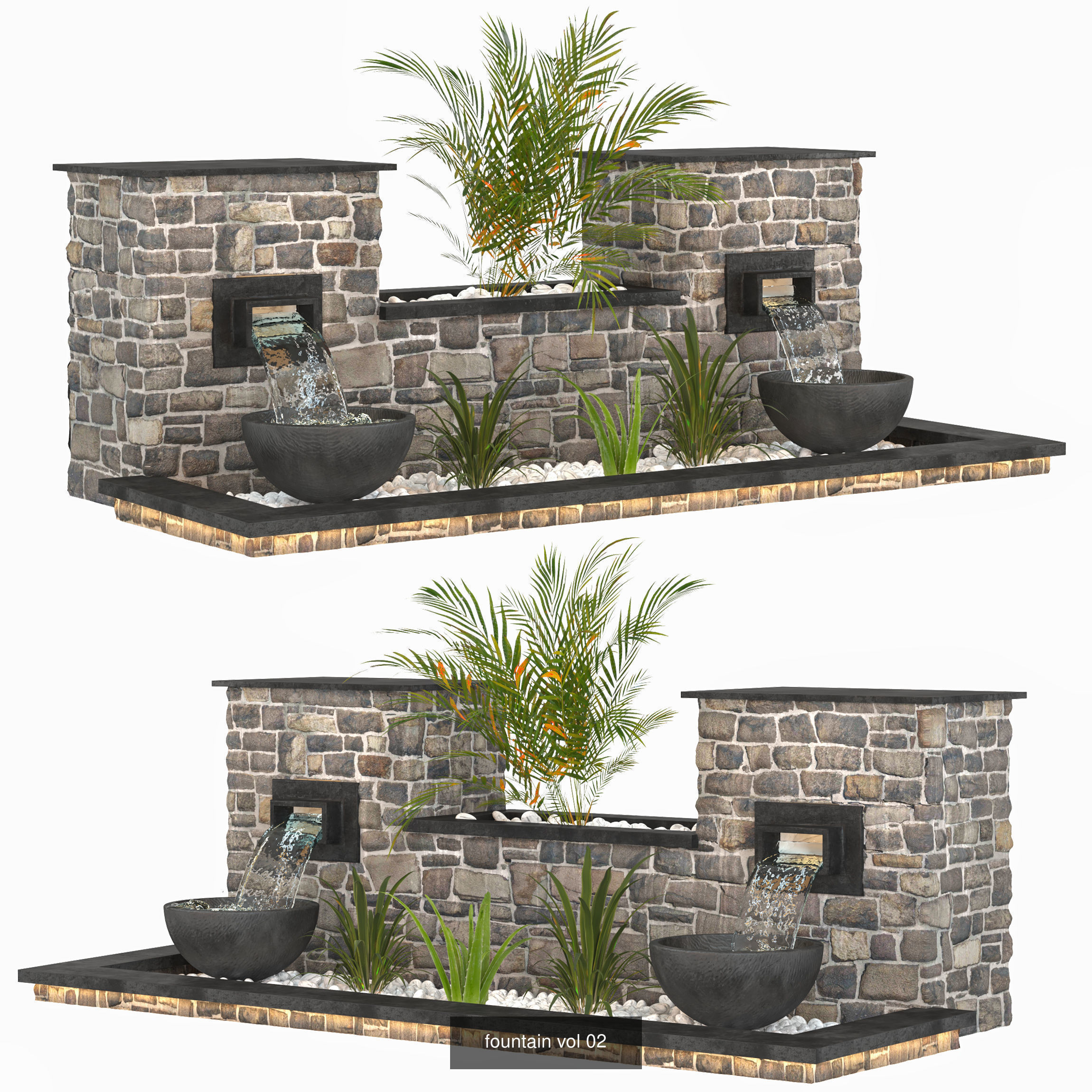 Collection of 9 waterfront models fountain _2