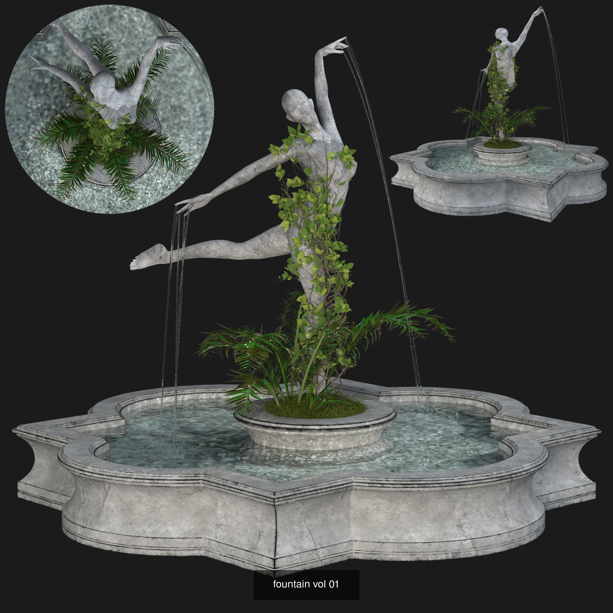 Collection of 9 waterfront models fountain _1