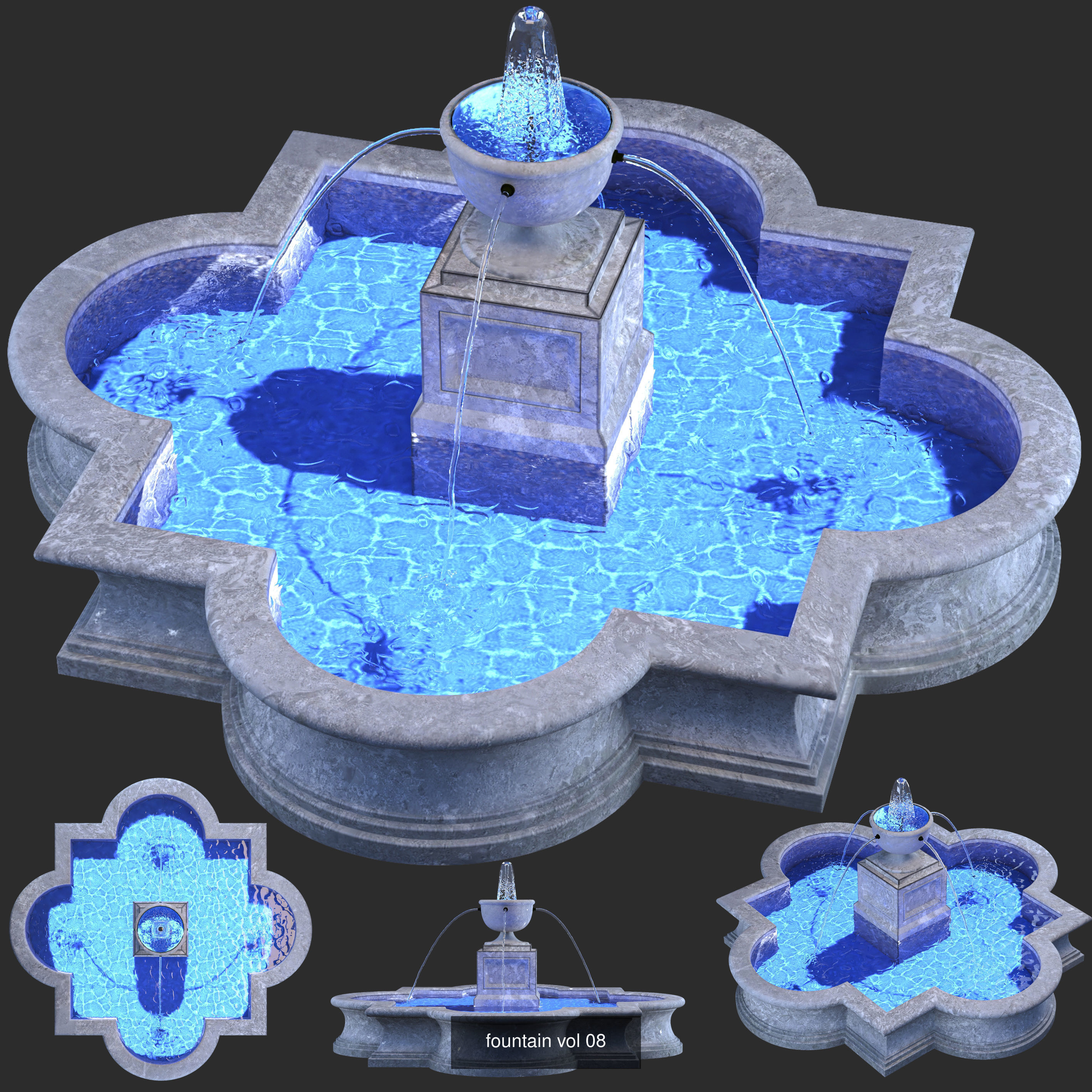 Collection of 9 waterfront models fountain _8