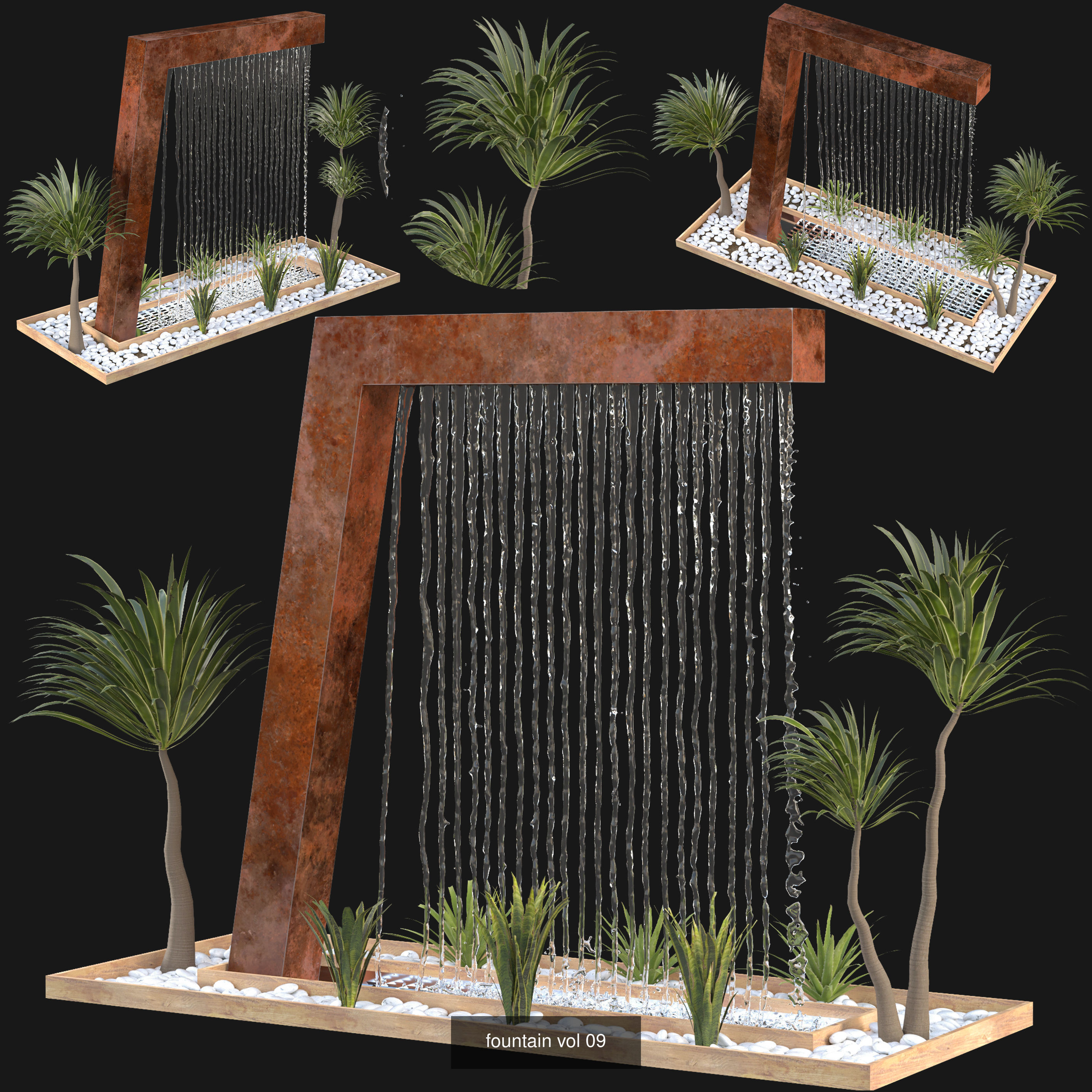 Collection of 9 waterfront models fountain _9