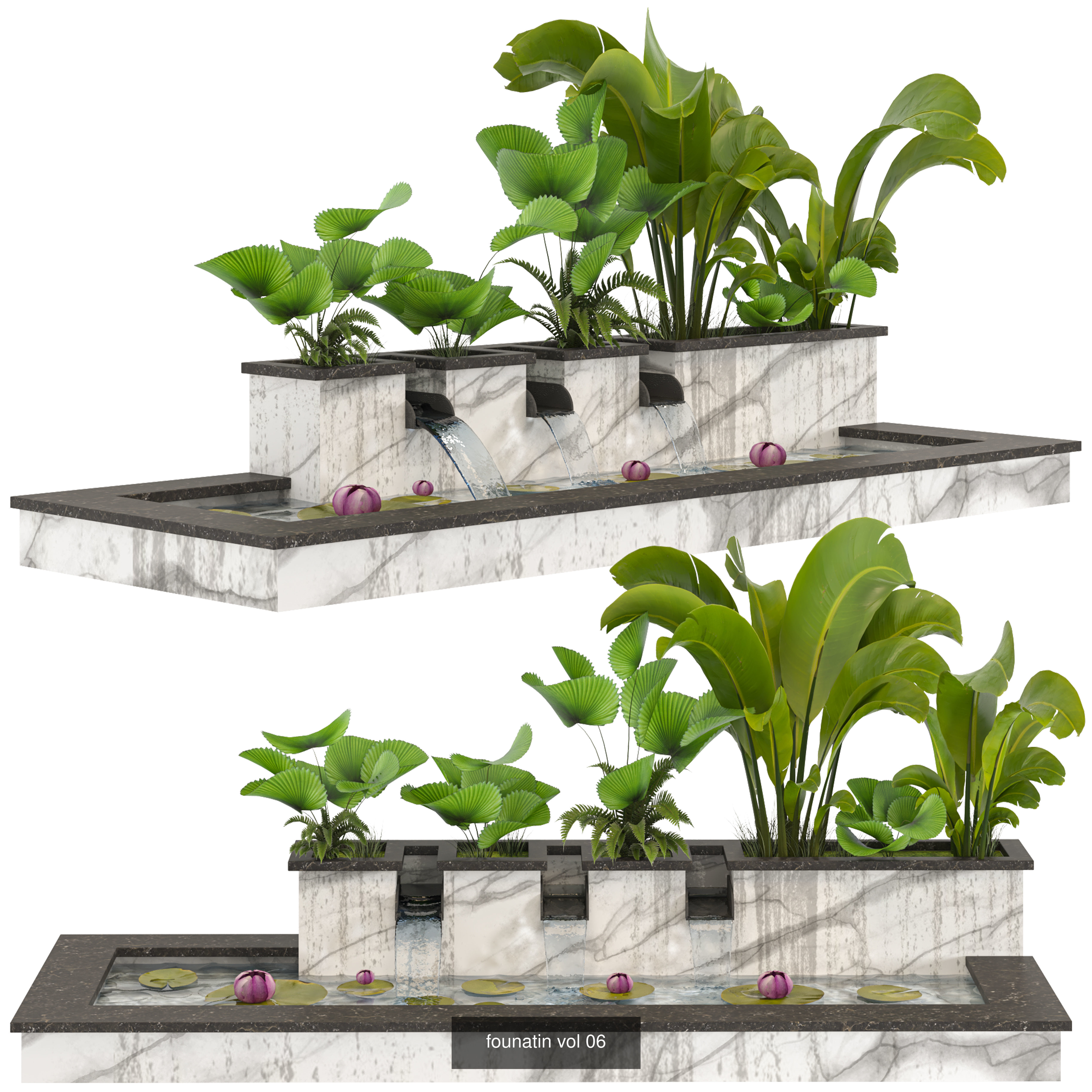 Collection of 9 waterfront models fountain _6