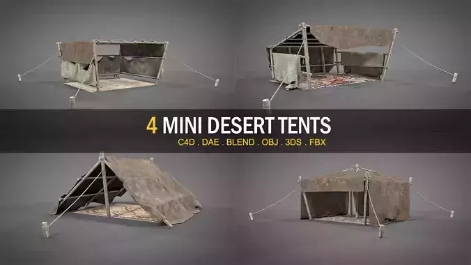 Mini Desert Tents Collection 3D model