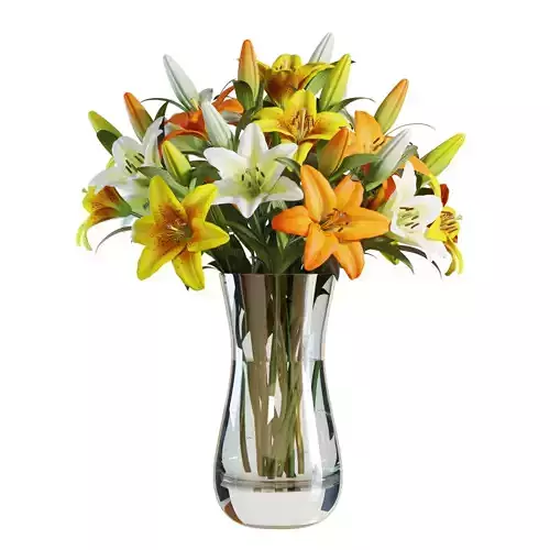 Flower Set 16 - Multicolor Lilies Bouquet