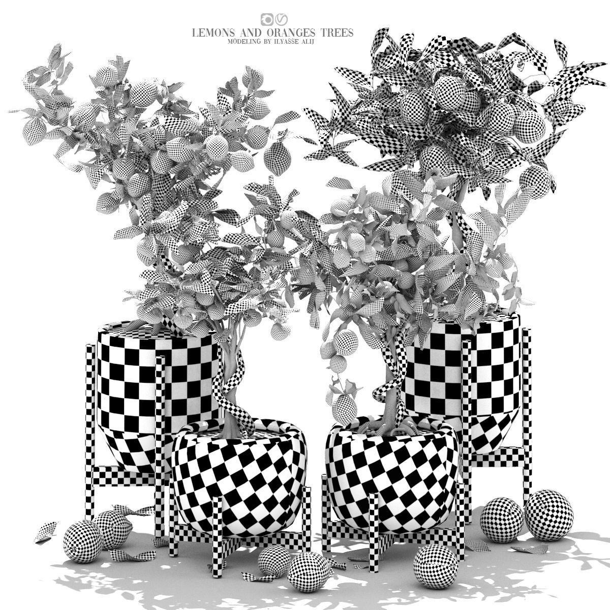 Collection of plants 002 lemons and oranges trees  3D model_4