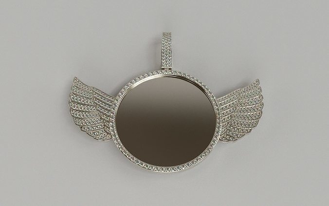 Winged Picture Pendant v2 - 50mm 3D print model