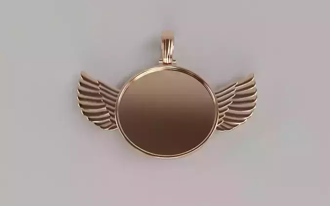 Winged Picture Pendant v2 - 45mm - Plain 3D print model