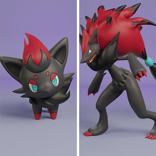 pokemon zorua evolution pack 3D print model