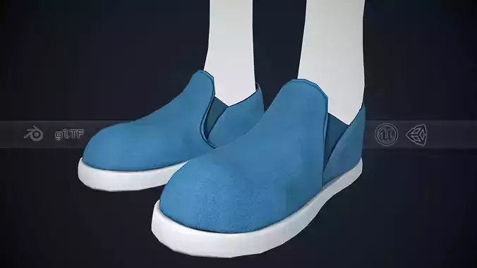 Blue Fabric Shoes Style 2 