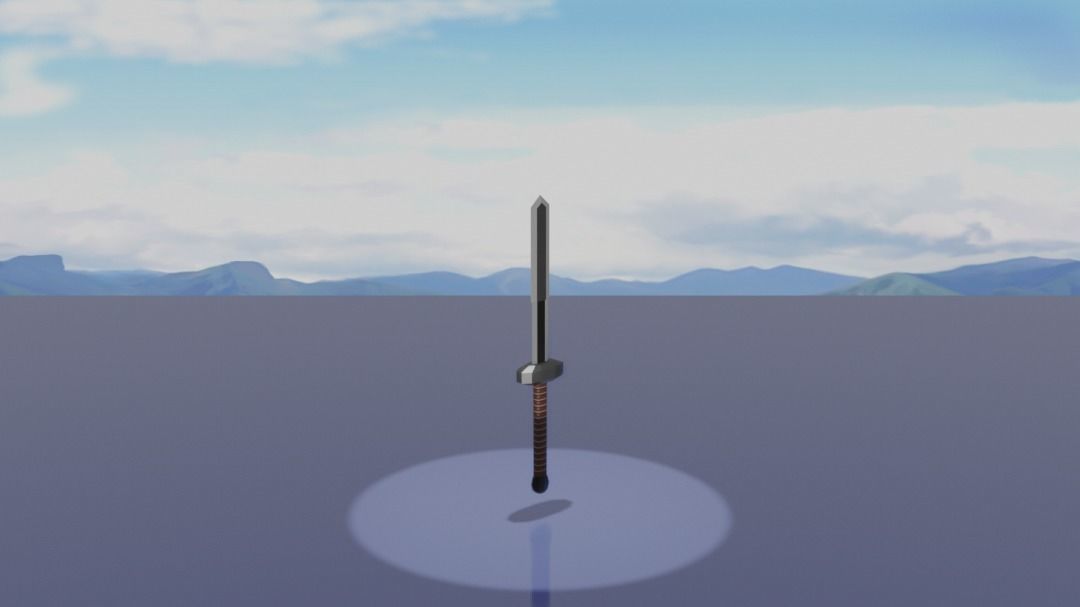 Short long sword low poly Low-poly 3D model_7