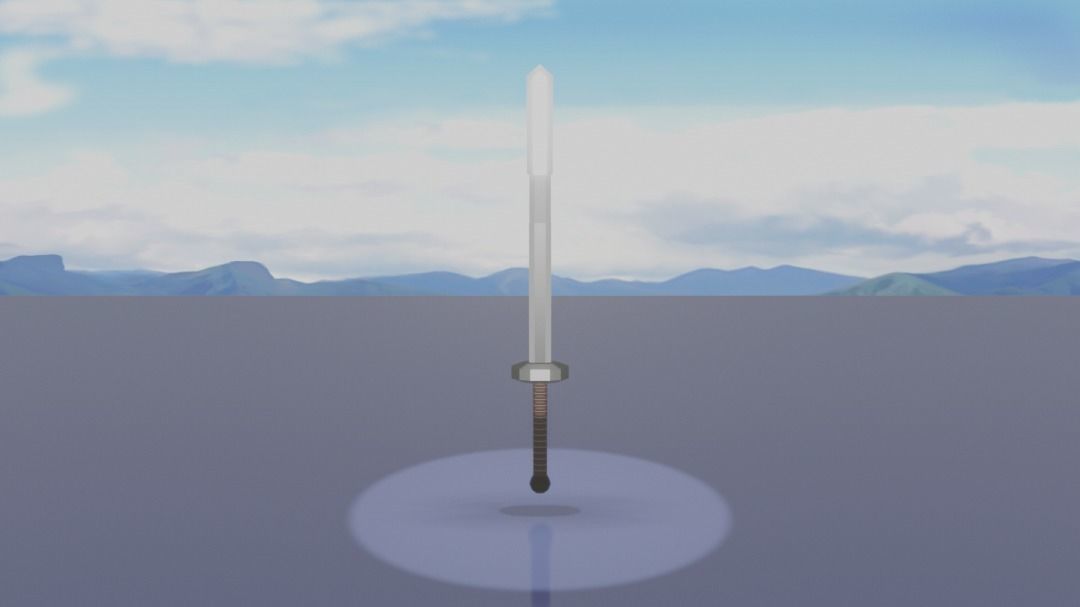 Short long sword low poly Low-poly 3D model_4