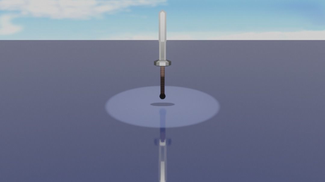 Short long sword low poly Low-poly 3D model_2