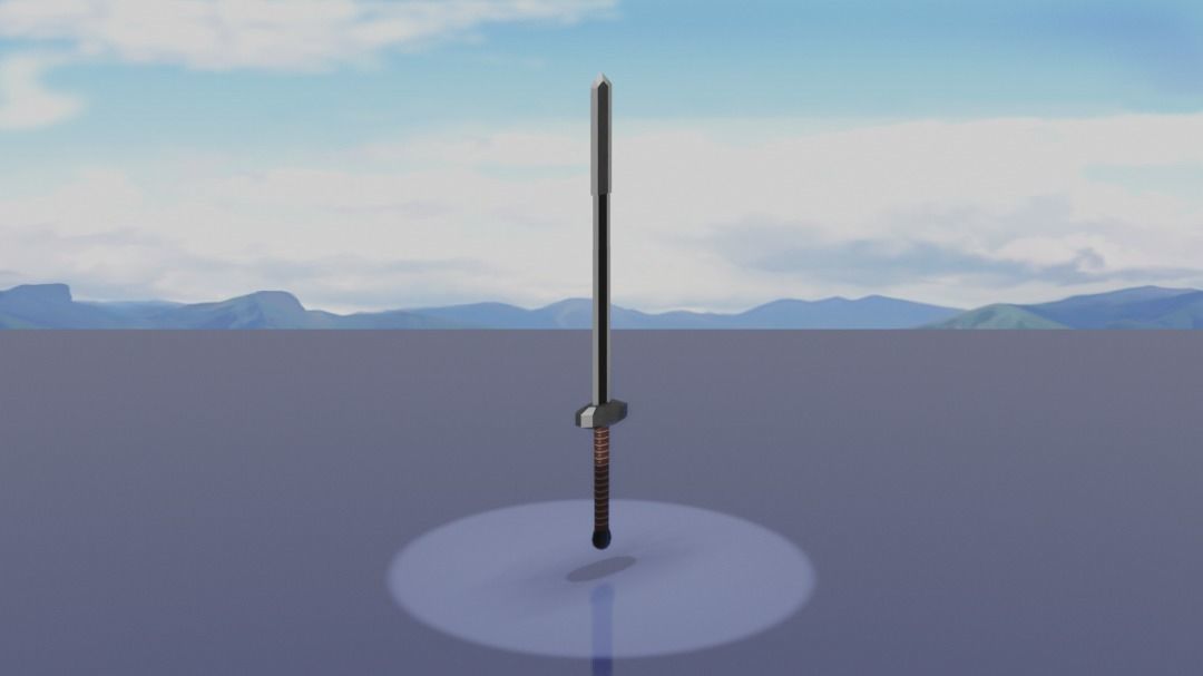 Short long sword low poly Low-poly 3D model_6