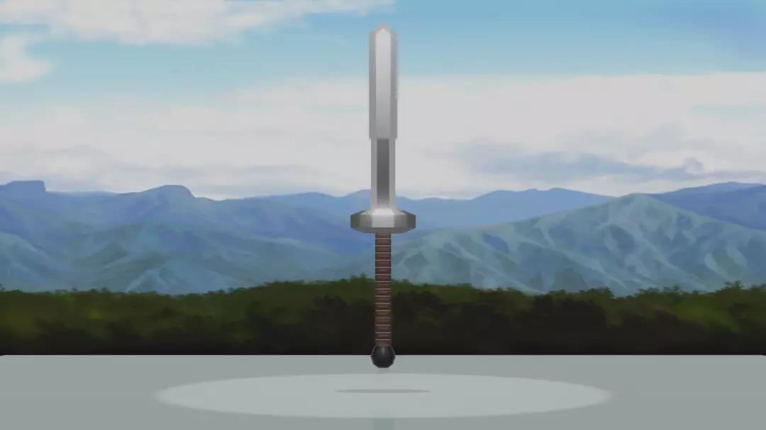 Short long sword low poly Low-poly 3D model_0