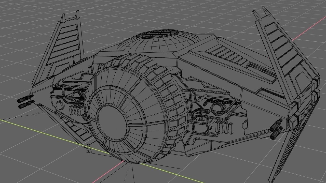 Star Wars interceptor concept  3D model_35