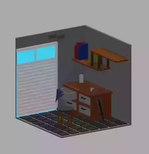 Garage room low poly PBR for you