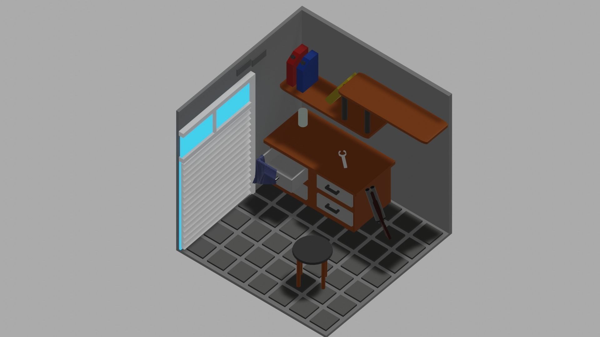 Garage room low poly PBR for you Low-poly 3D model_6