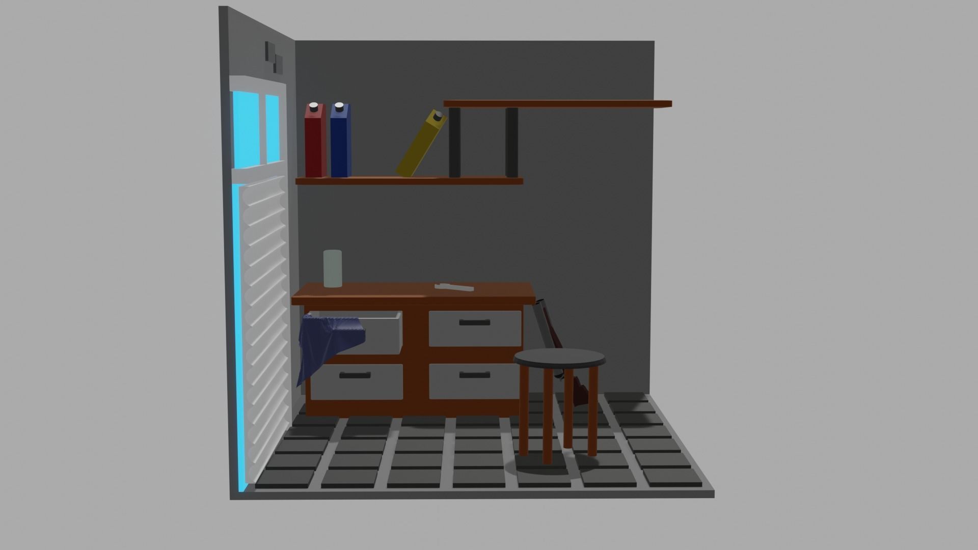 Garage room low poly PBR for you Low-poly 3D model_4