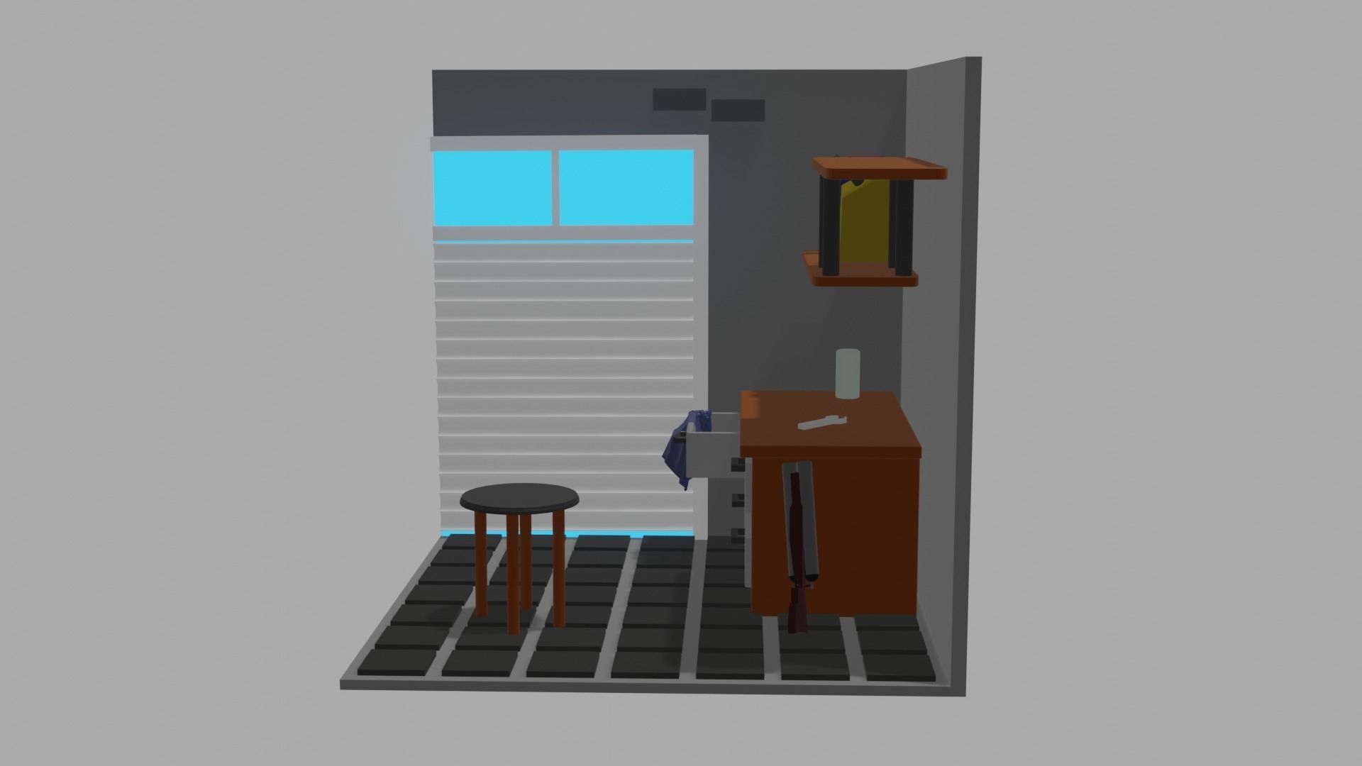 Garage room low poly PBR for you Low-poly 3D model_3