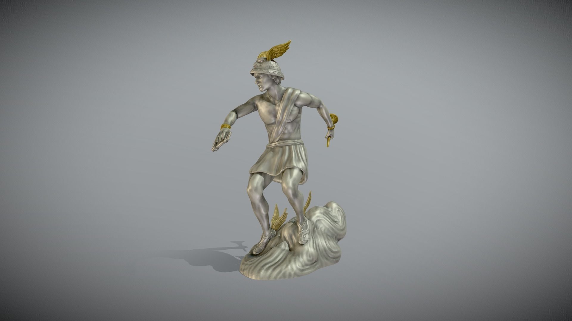 Hermes Staute Greek God  3D print model_2