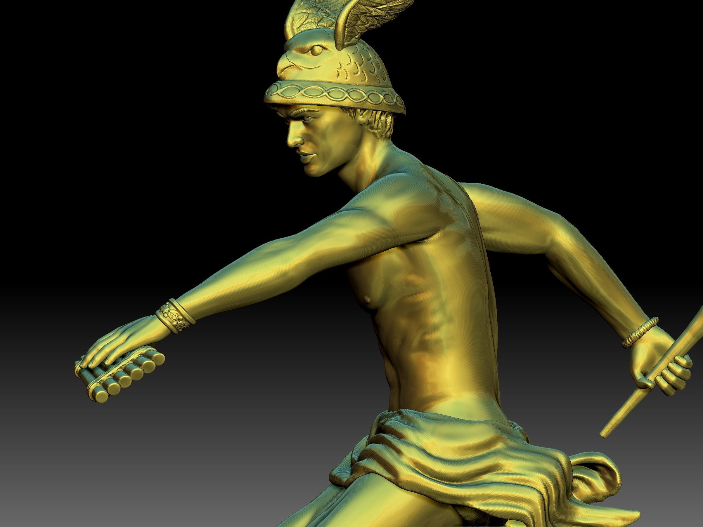 Hermes Staute Greek God  3D print model_12