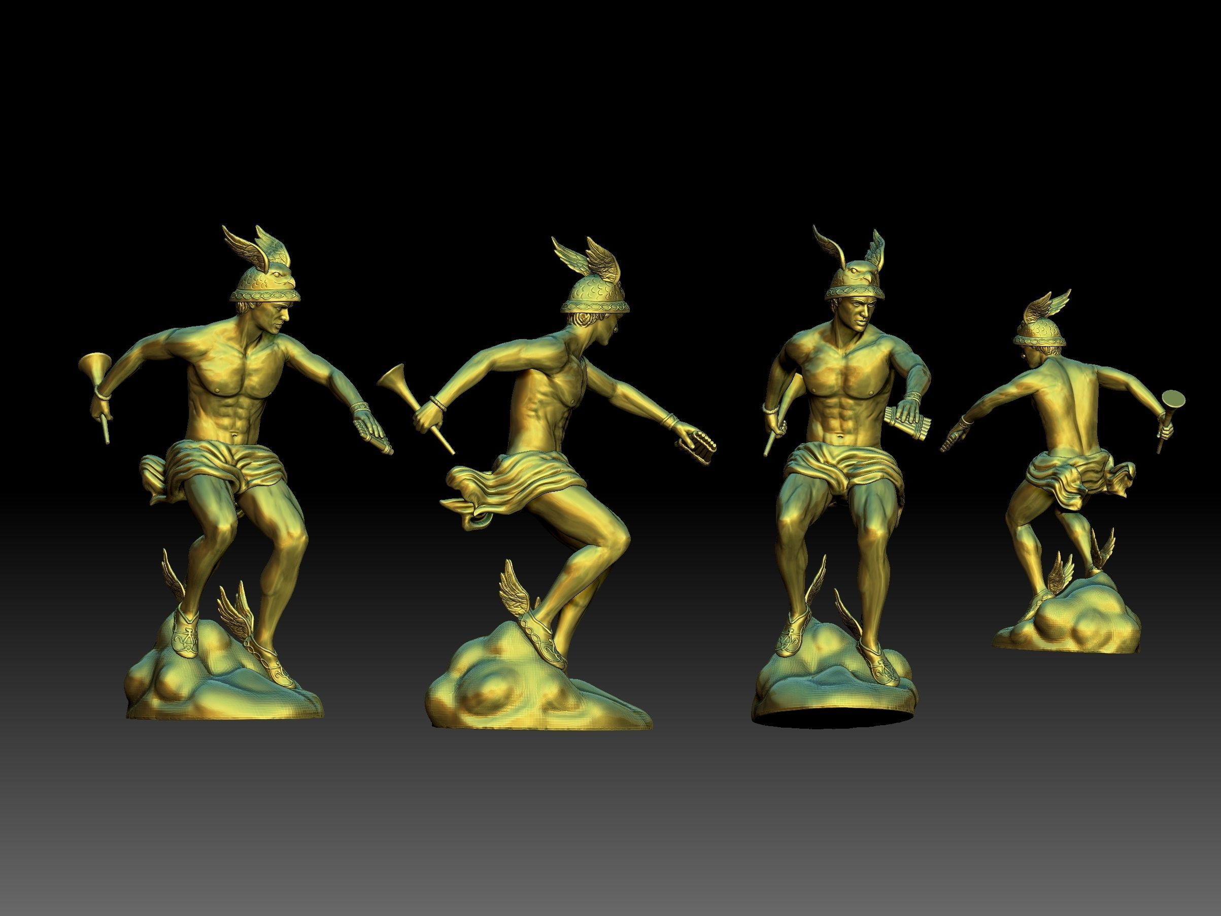 Hermes Staute Greek God  3D print model_9