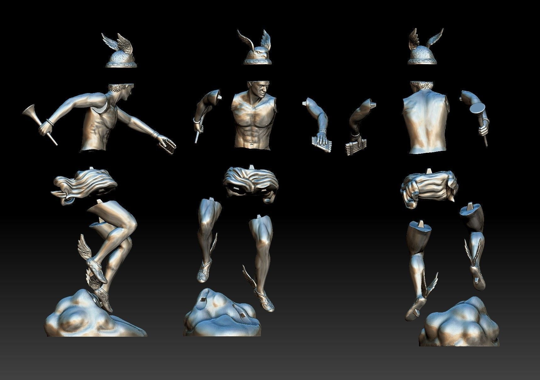 Hermes Staute Greek God  3D print model_18