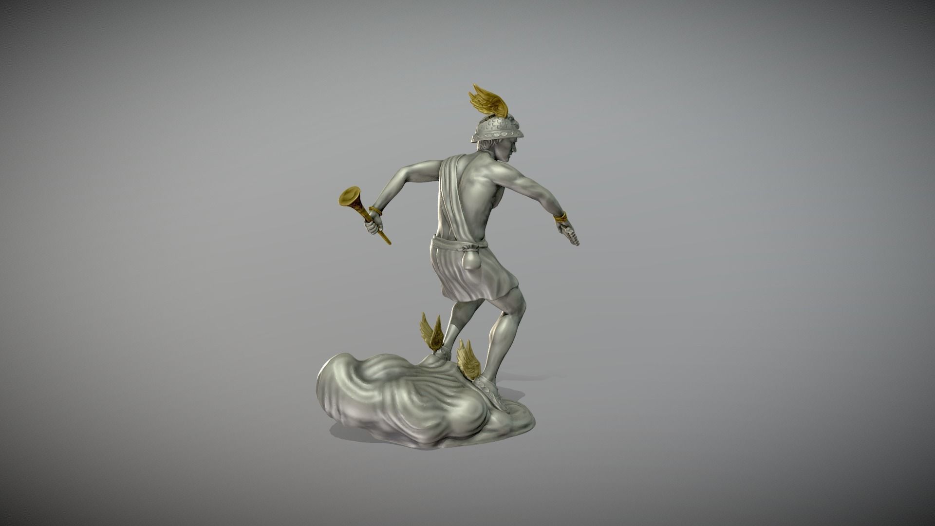 Hermes Staute Greek God  3D print model_8