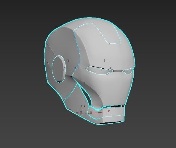 Iron Man Helmet Low-poly 3D model_7