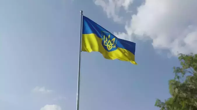Ukraine flag animation 3D model