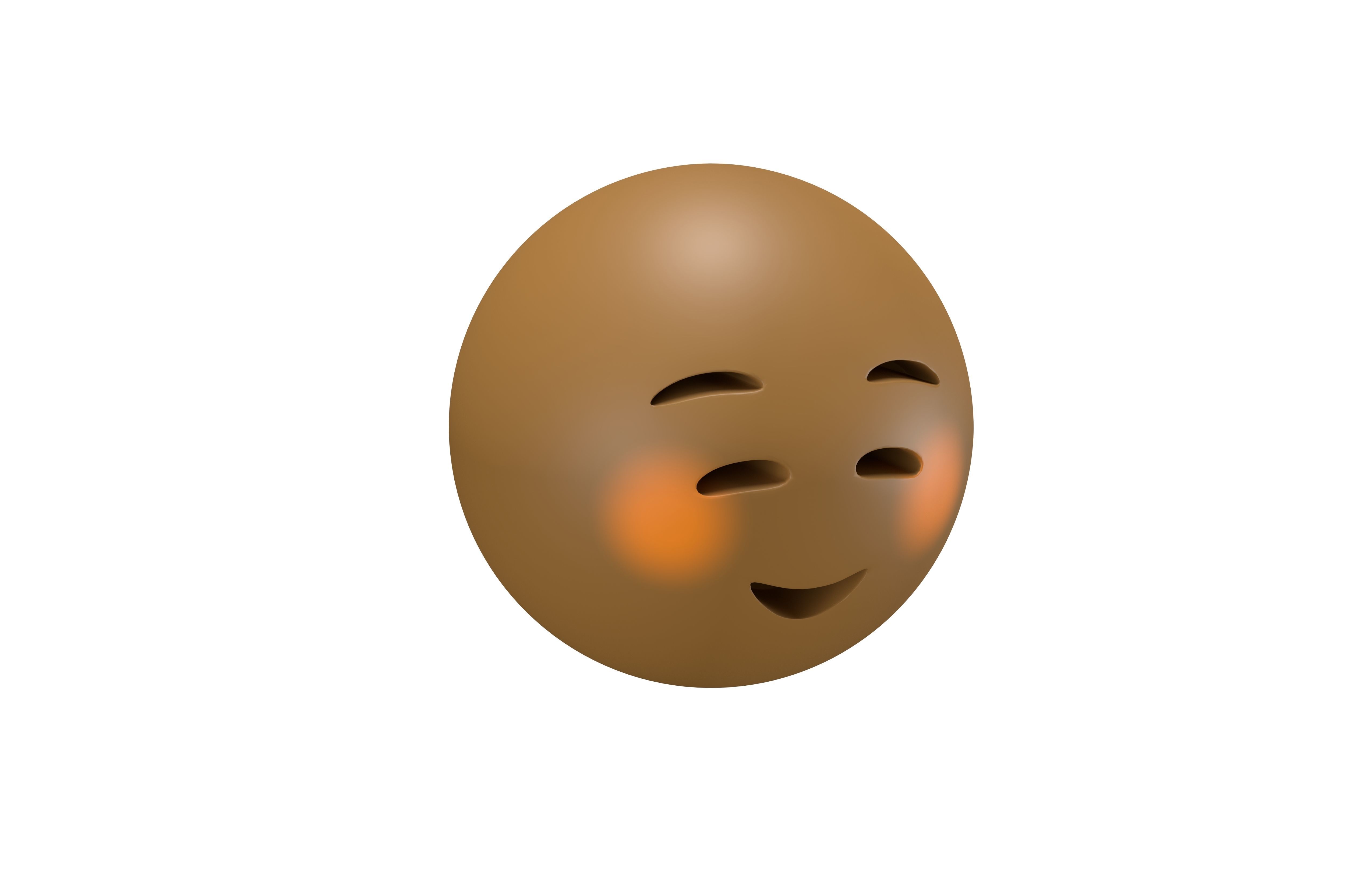 Smiling Face 03 Low-poly 3D model_2