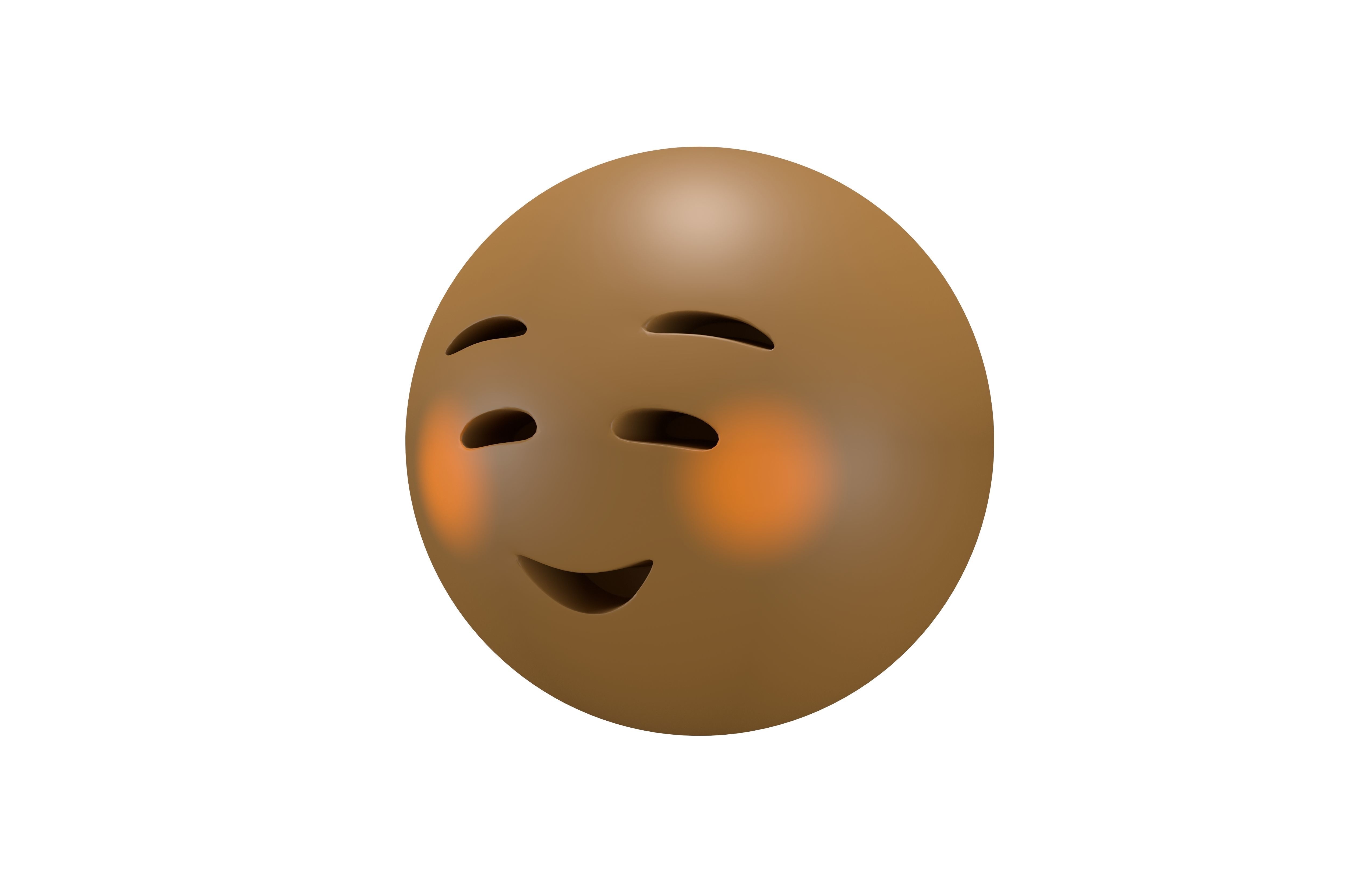 Smiling Face 03 Low-poly 3D model_1