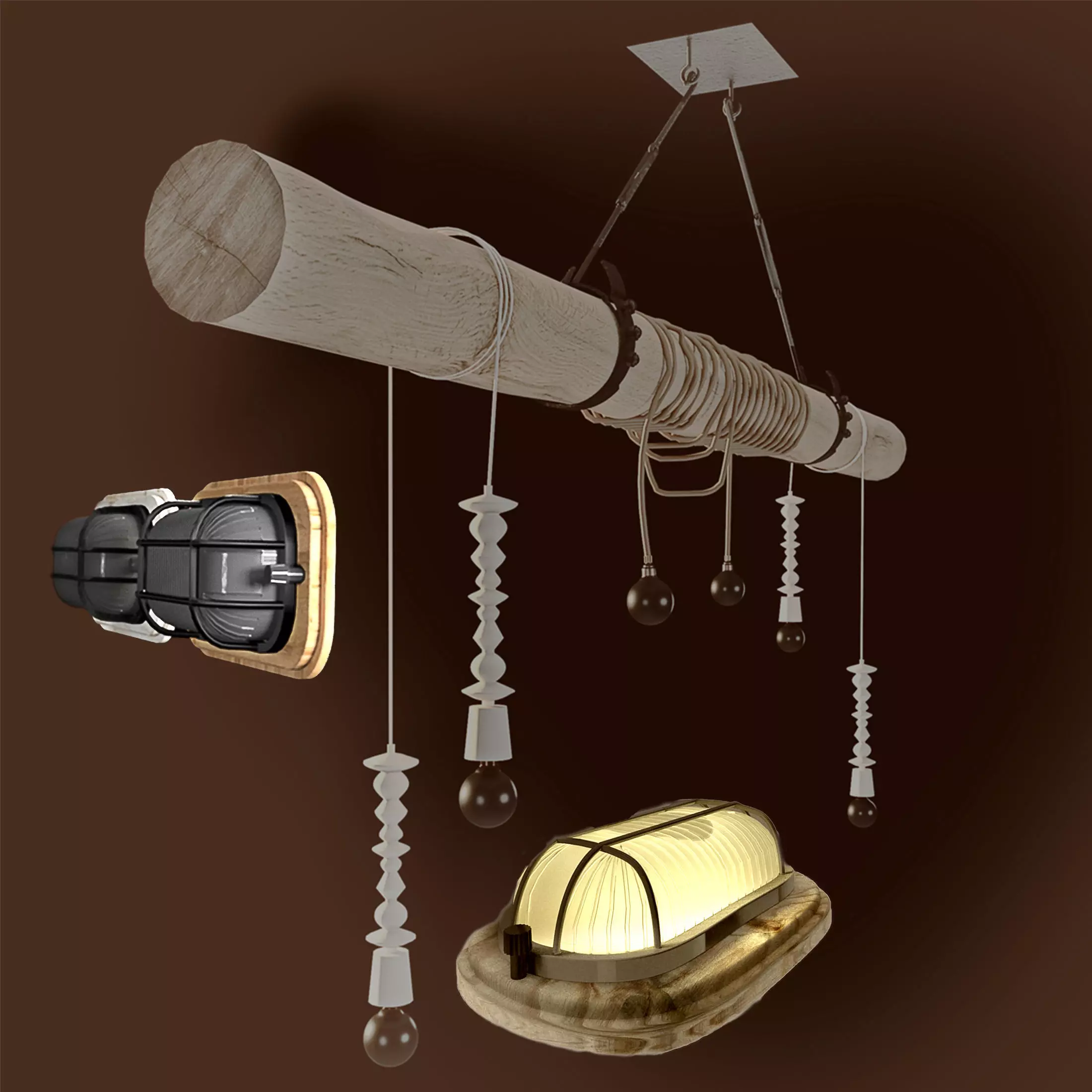 Lamps for Vilage style interiors 3D model