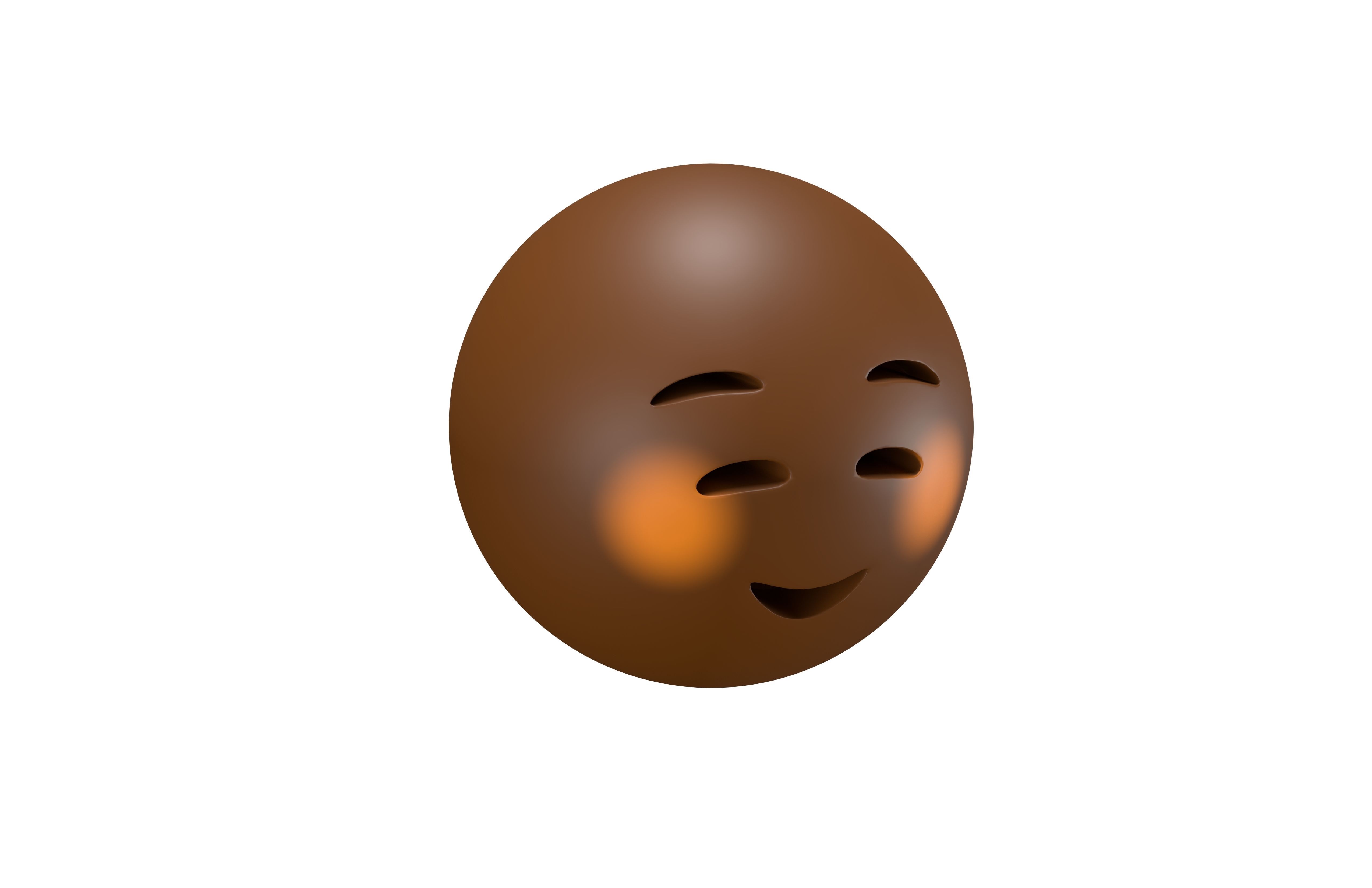 Smiling Face 04 Low-poly 3D model_3