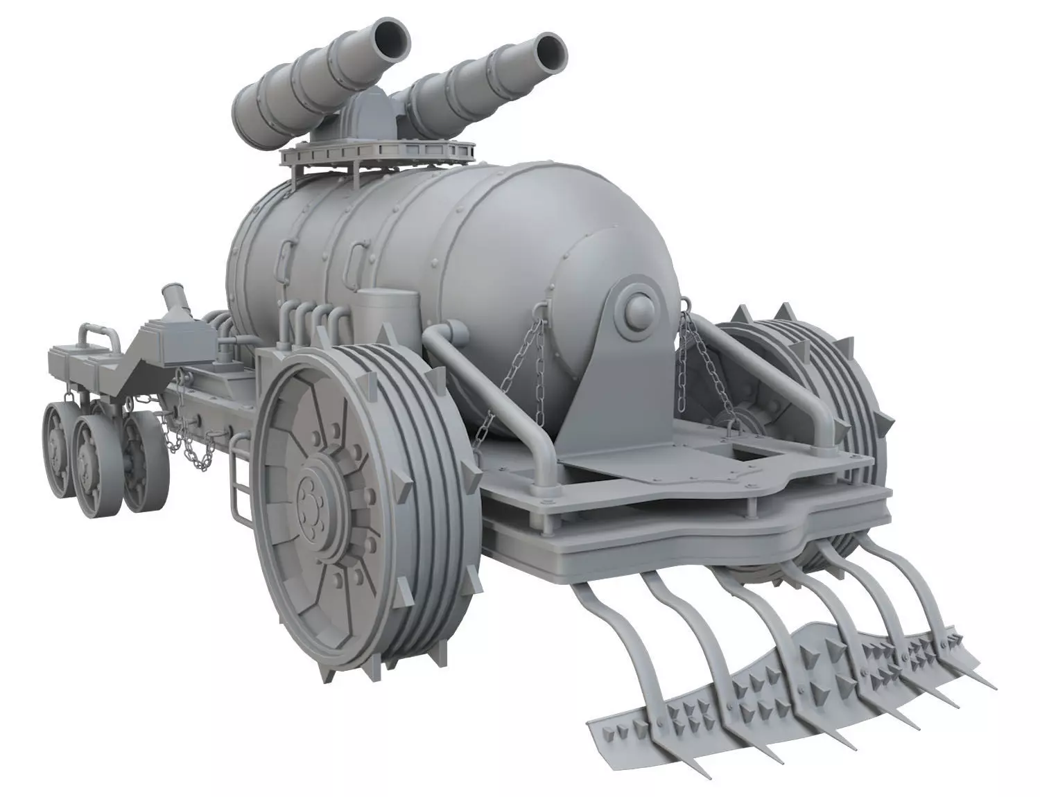 Steampunk Tank-Clay Version 3D model_0