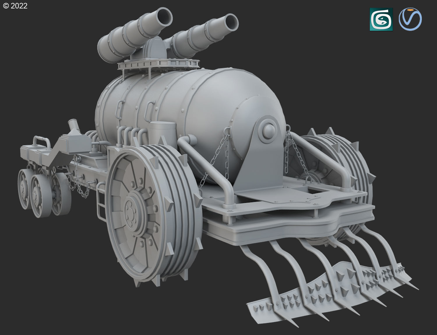 Steampunk Tank-Clay Version 3D model_1