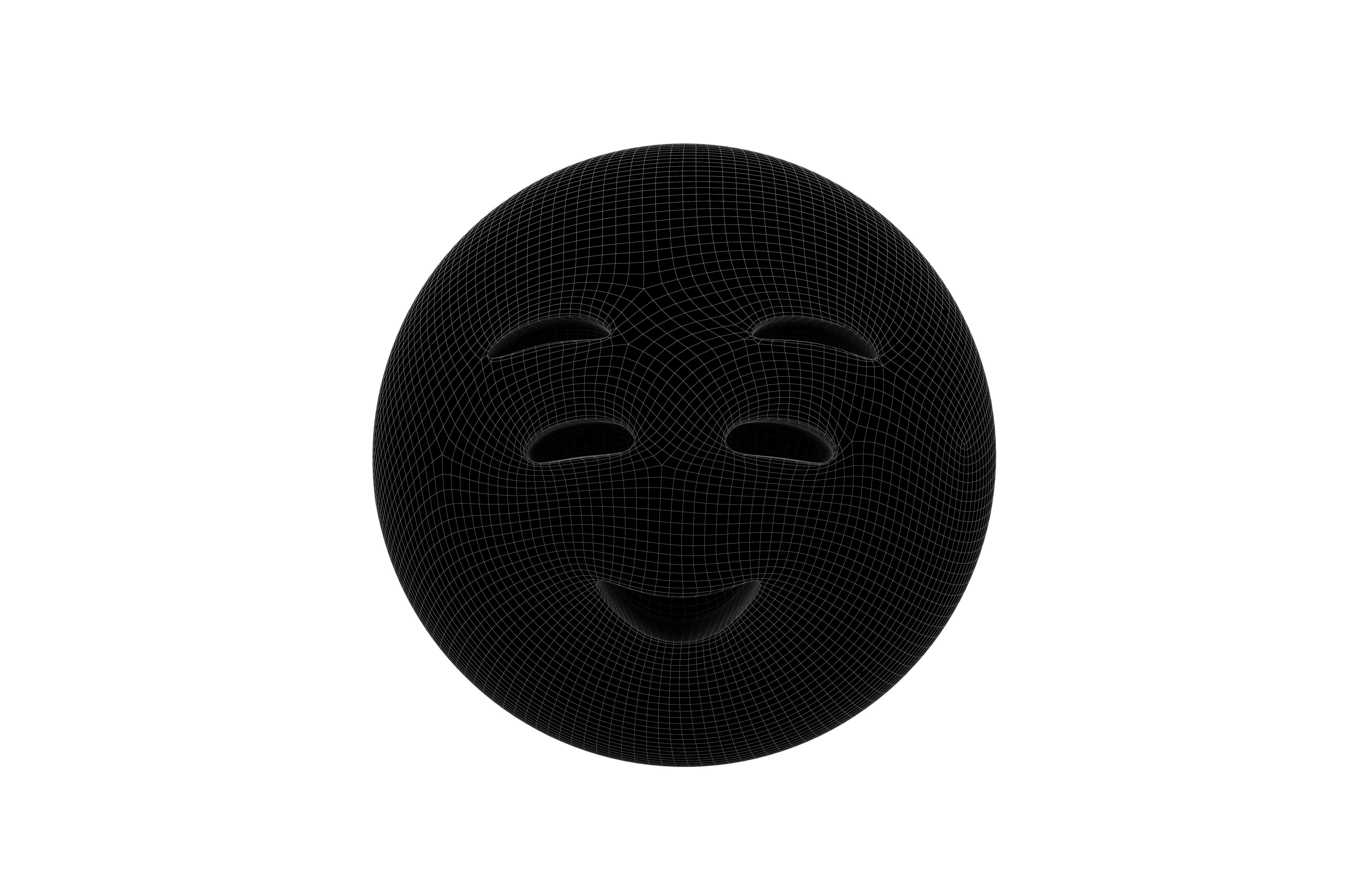Smiling Face 06 Low-poly 3D model_10