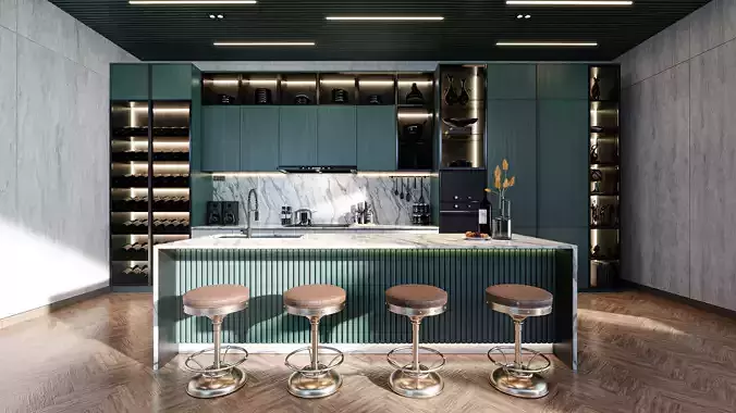 Kitchen Contemporer Style Blender - Fbx - Obj