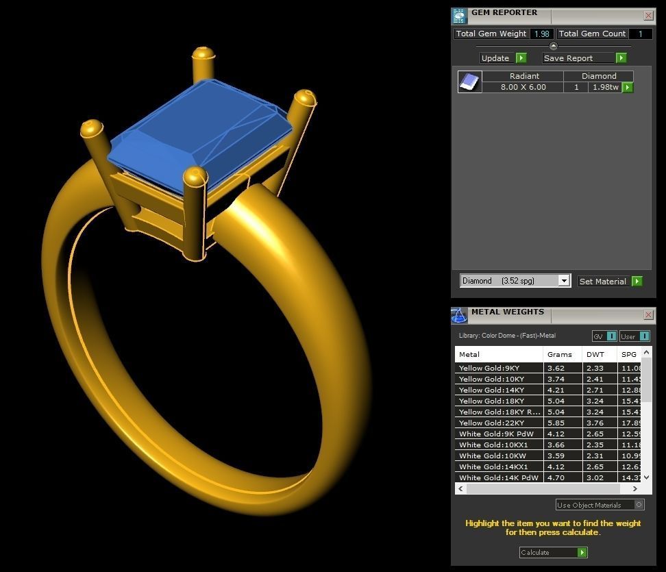 Custom Solitaire woman ring  3D model_1