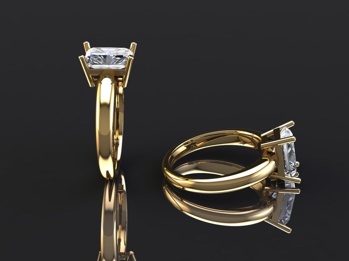 Custom Solitaire woman ring  3D model_2