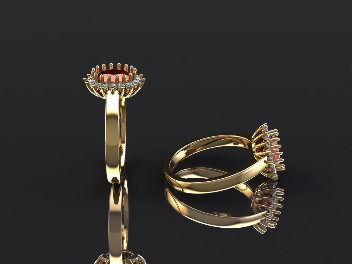  Custom Solitaire woman Ring  3D model_2