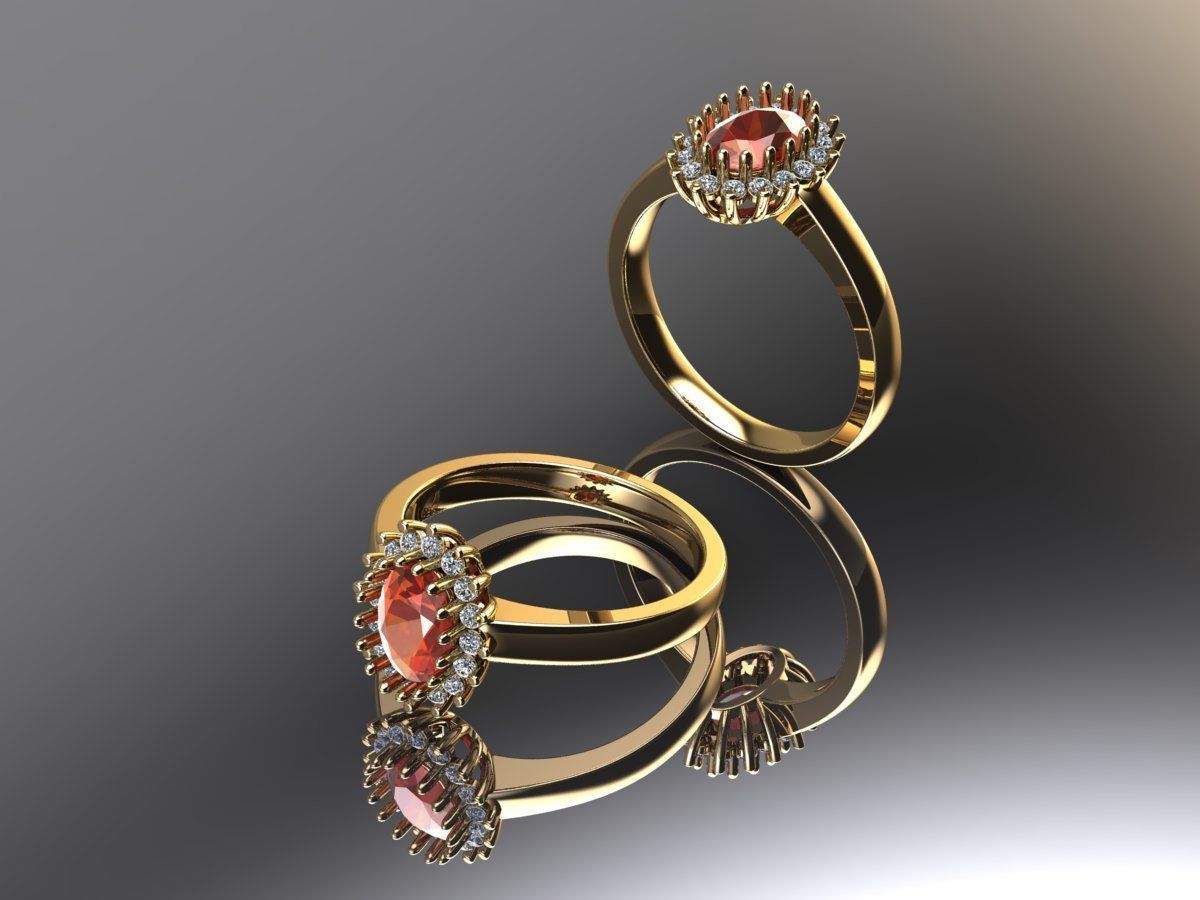  Custom Solitaire woman Ring  3D model_4