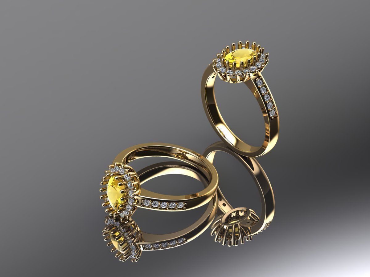 Your Custom Solitaire woman Ring  3D model_4