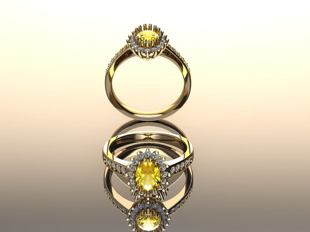 Your Custom Solitaire woman Ring  3D model_3