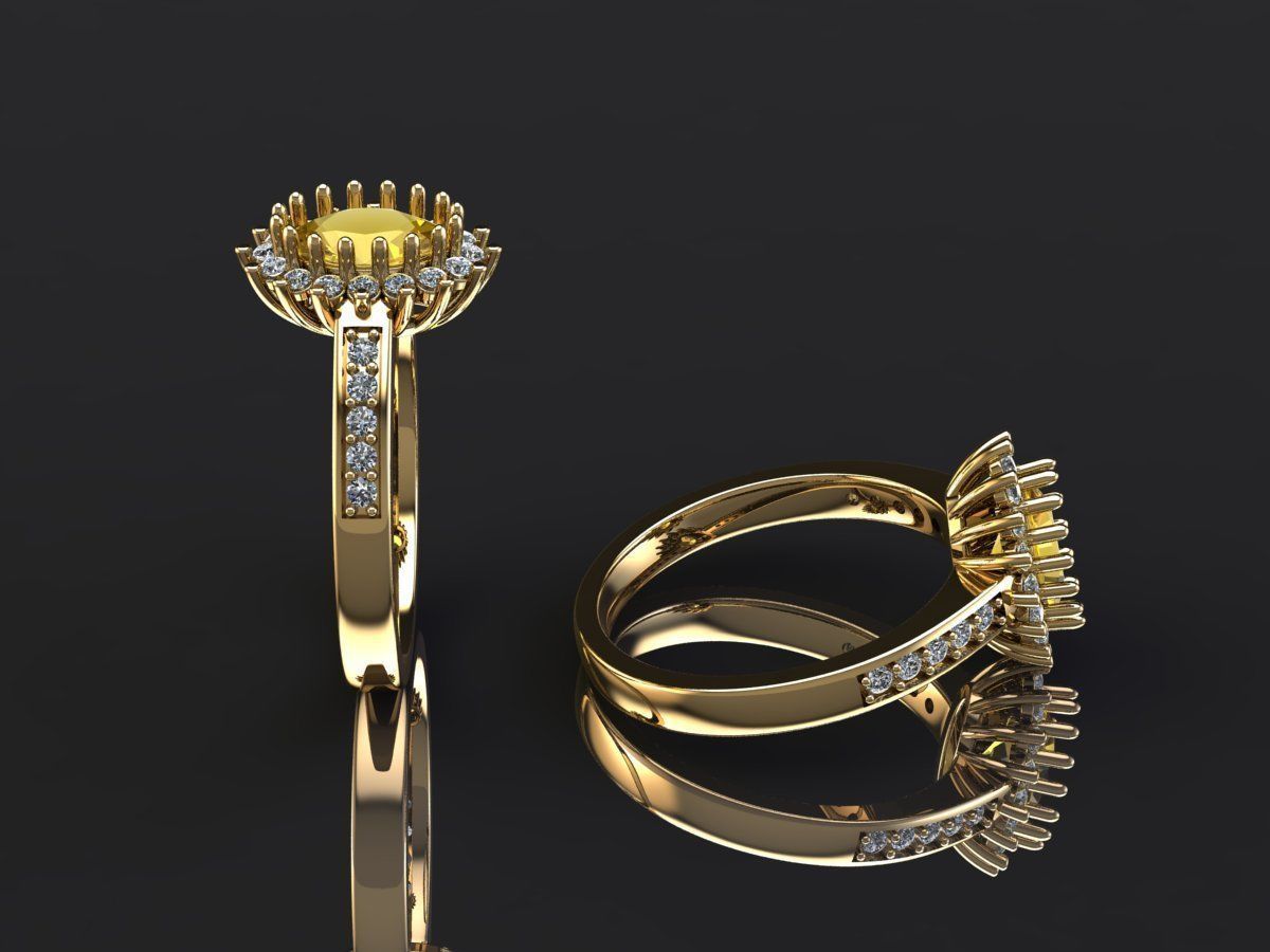 Your Custom Solitaire woman Ring  3D model_2