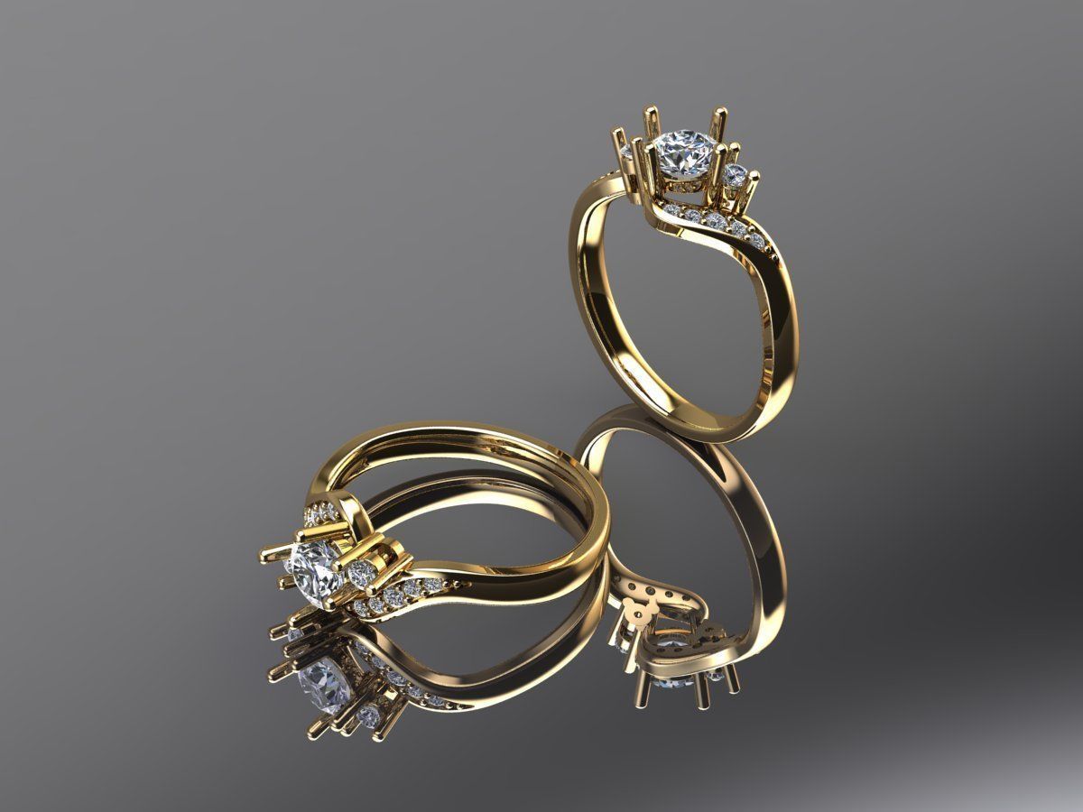 Your Custom Solitaire woman Ring  3D model_4