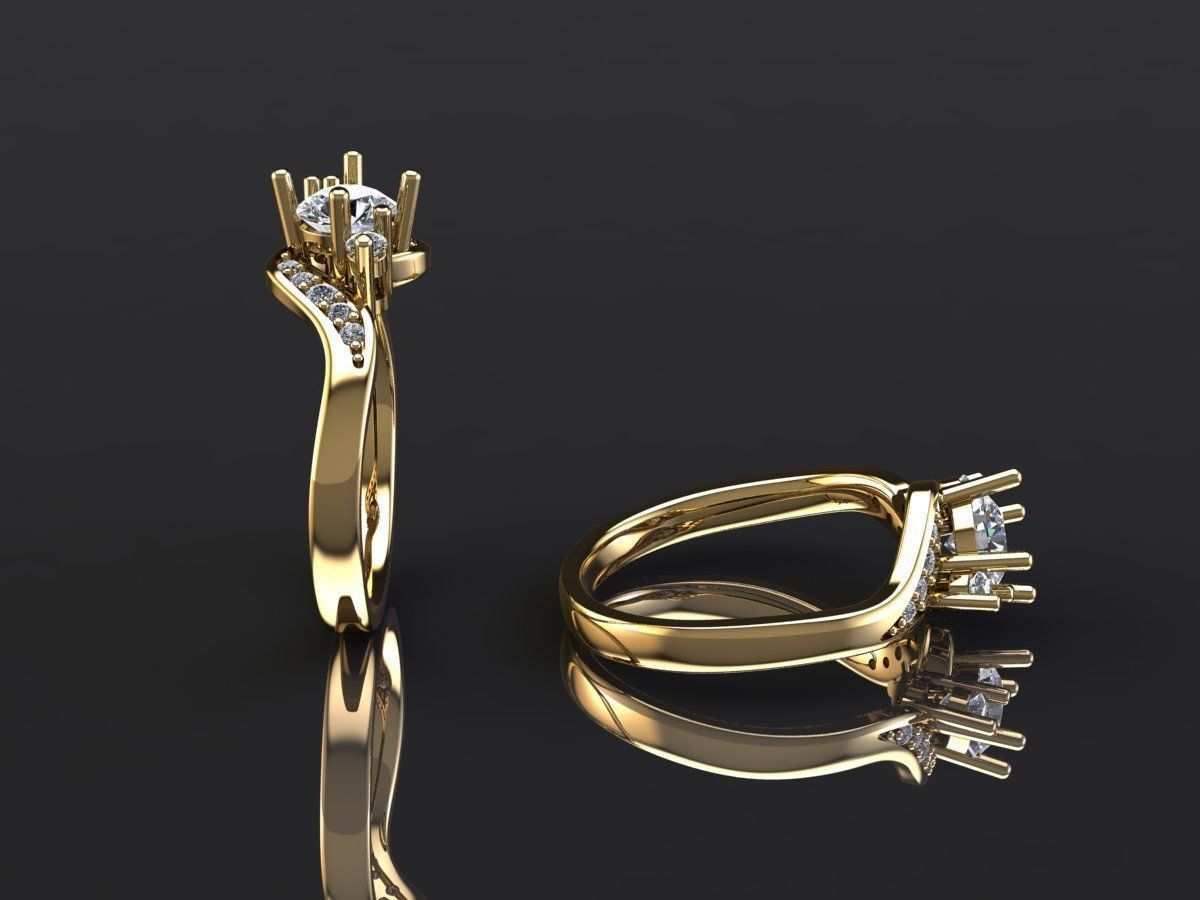Your Custom Solitaire woman Ring  3D model_2