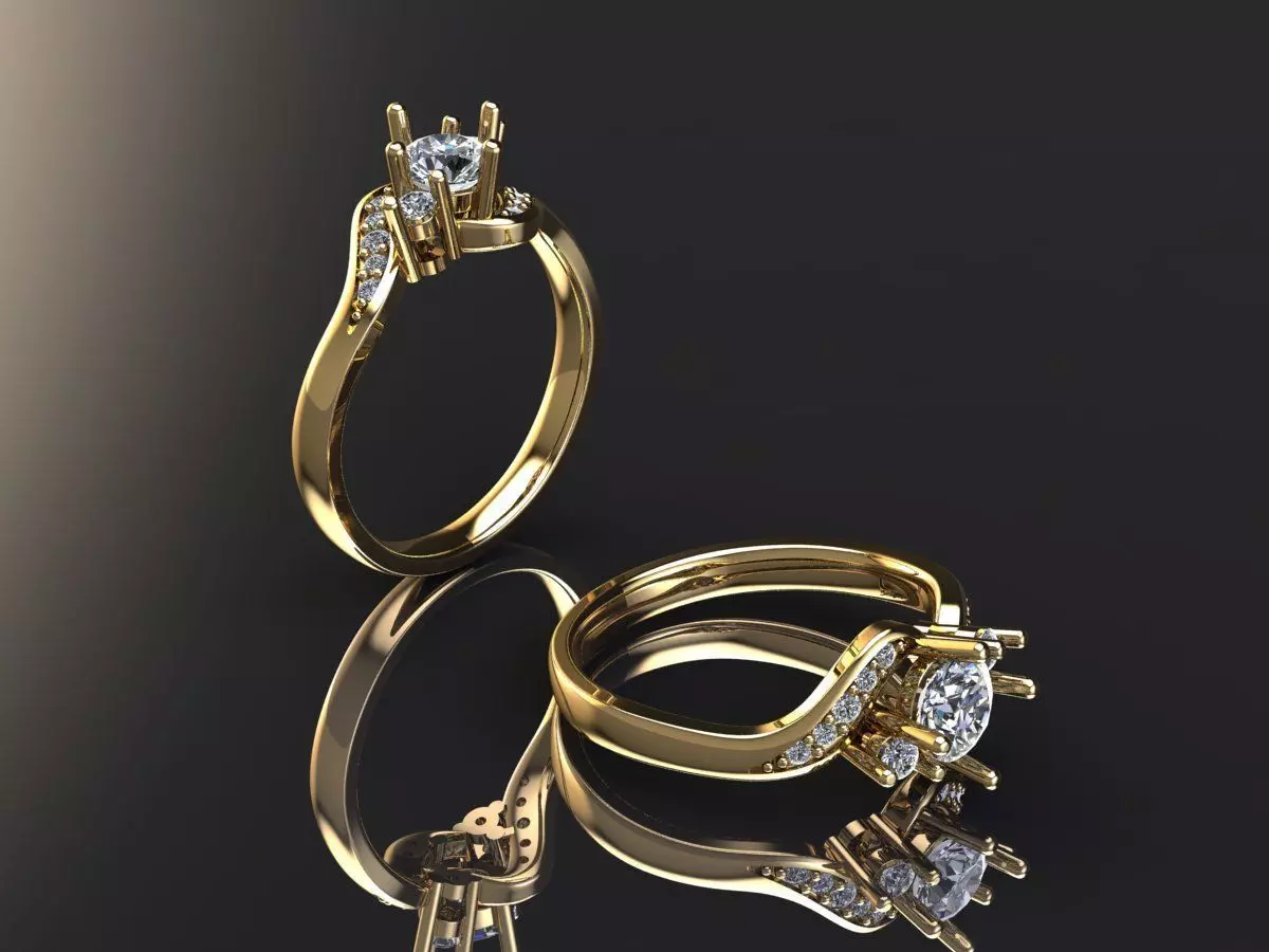 Your Custom Solitaire woman Ring  3D model_0