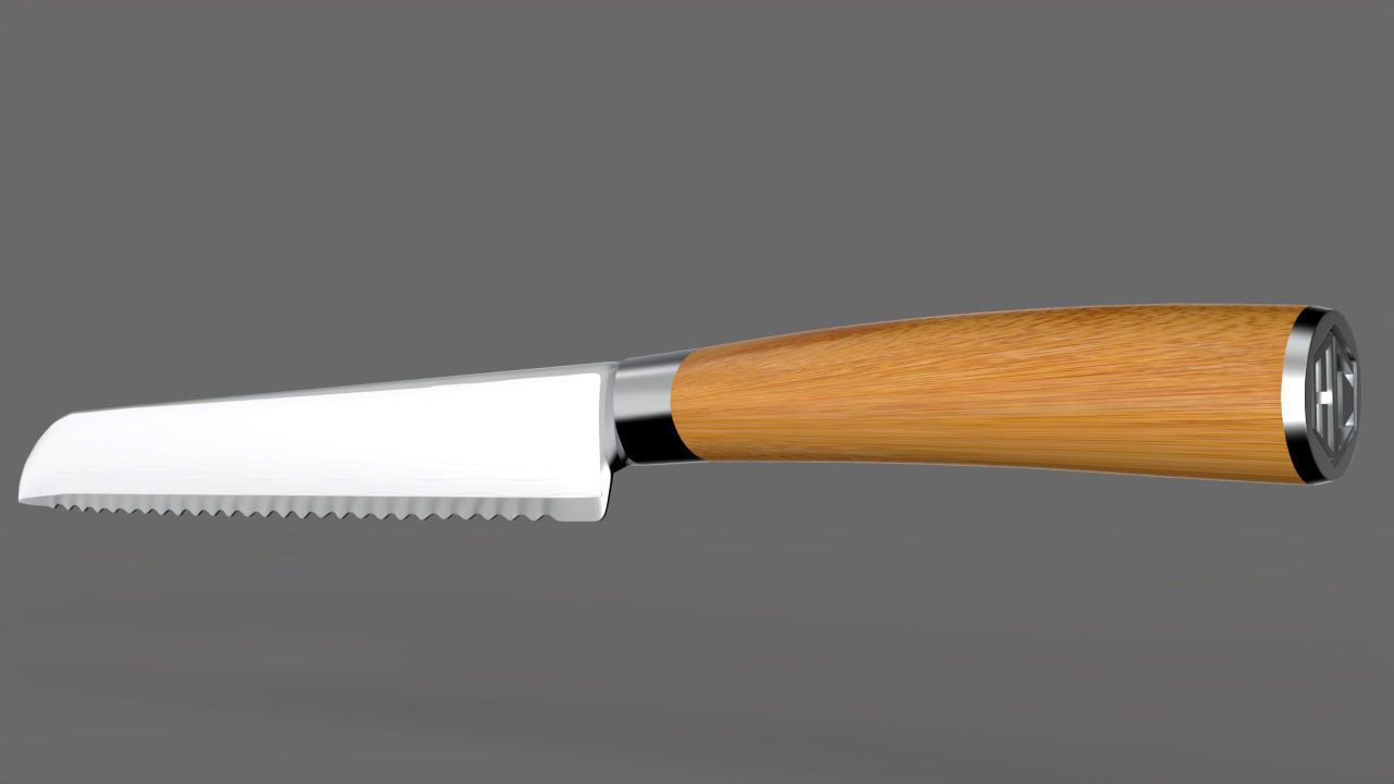 knife kitchen Low-poly 3D model_2